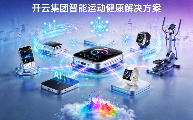 开云集团智能运动健康解决方案概念图 - 展示AI、物联网与运动设备结合的未来场景