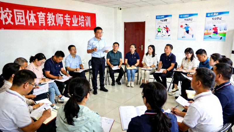kaiyun集团组织的校园体育教师专业培训现场 - 教师们正在进行教学研讨