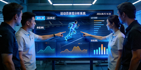 专业运动训练应用场景 - 教练团队通过数据分析平台查看运动员表现