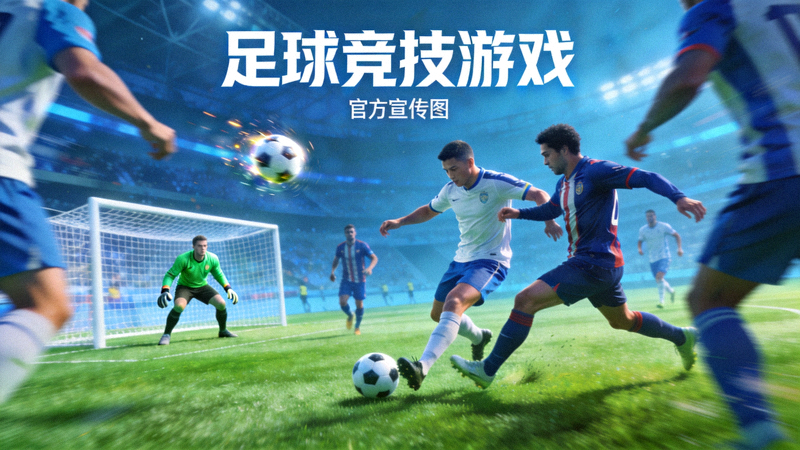 足球竞技游戏官方宣传图 - 虚拟绿茵场上的激烈比赛画面